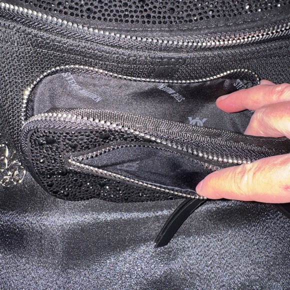 Steve Madden Black Glitter Women's Bag cross shoulder or waist - Picture 3 of 6